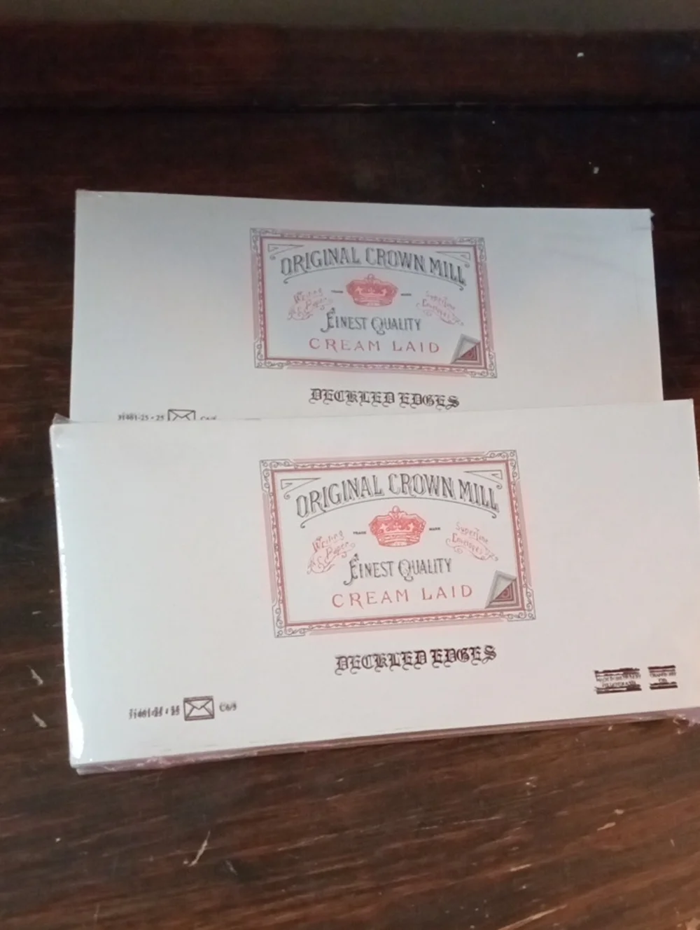 2 Sets of Original Crown Mill Finest Qualkty Cream Laid Envelopes #401